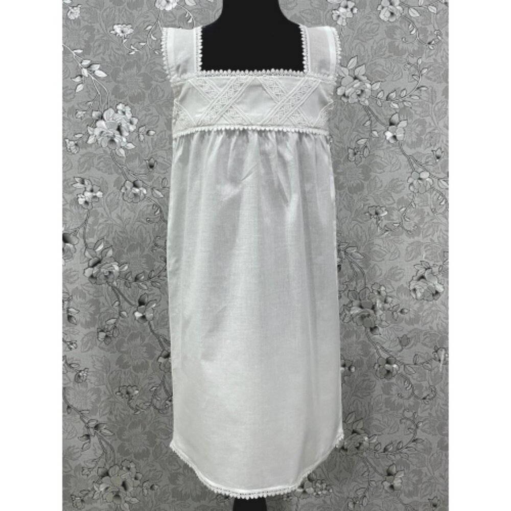 SoieRose Girls Victorian 100% Cotton Nightgown | Youth White Lace heirloom Dress